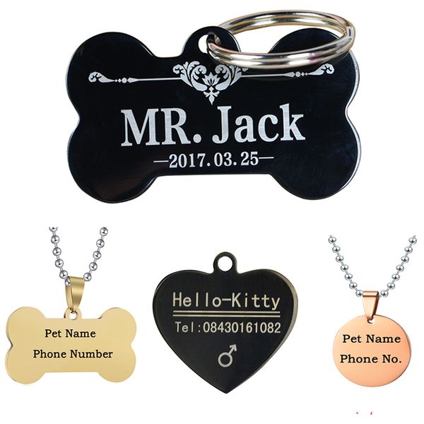 

dog collars & leashes pet personalized tag collar accessories name phone number id tags
