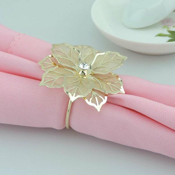 

12 pcs floral metal rings napkin holder dinner wedding towel ring for party table sno88