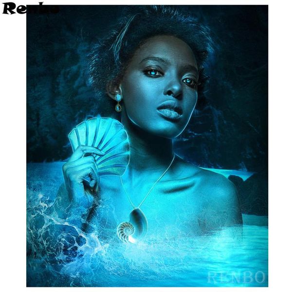

paintings 5d diy diamond painting african woman fantasy full square round embroidery picture of rhinestone decor home