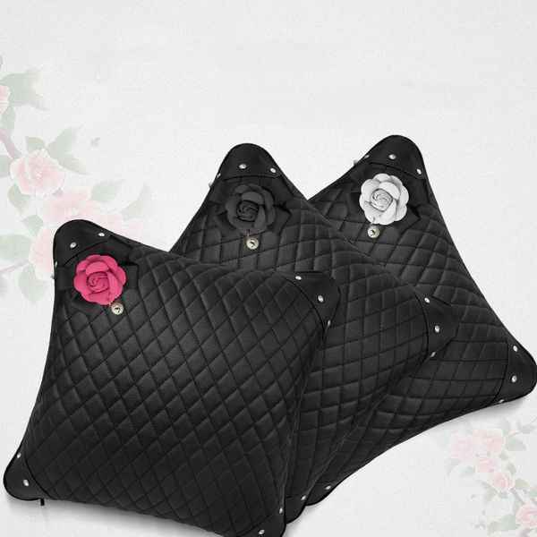 

car accessories seat camellia flower inlaid with diamond pillow