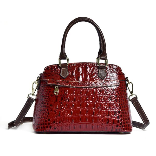 

messenger bag women bucket shoulder bag large capacity vintage matte crocodile leather lady handbag luxury designer bolsos mujer
