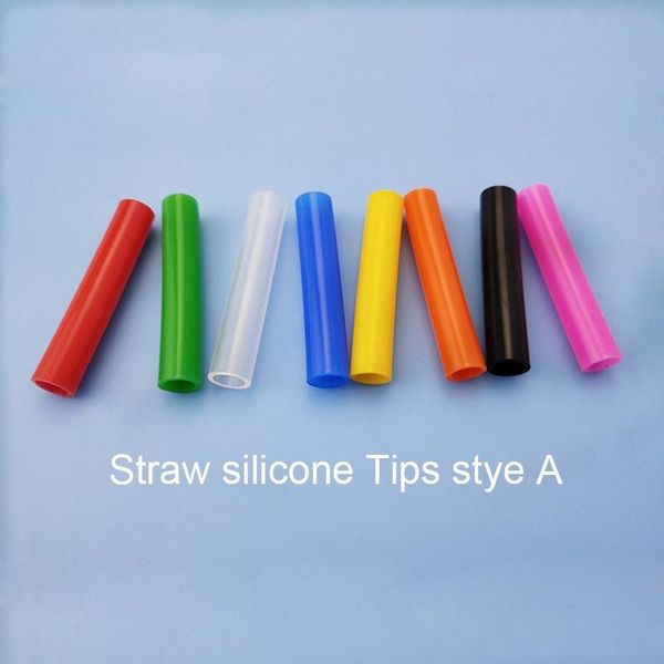 

1000pcs food grade silicone tips nozzle straw cover gasket prevent tooth impact removable straws sleeve multi color eco friendly portable
