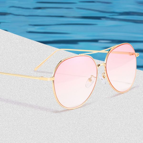 

sunglasses 2021 classic vintage design oversized pilot women men mirror metal fashion sun glasses uv400 shades, White;black