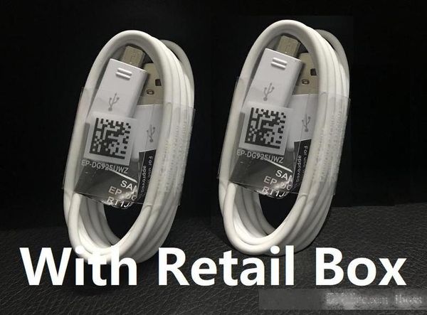 

new premium s7 original oem 1.2m 4ft v8 micro usb cable fast charging for samsung s6 s4 adapter high speed with retail package packing box