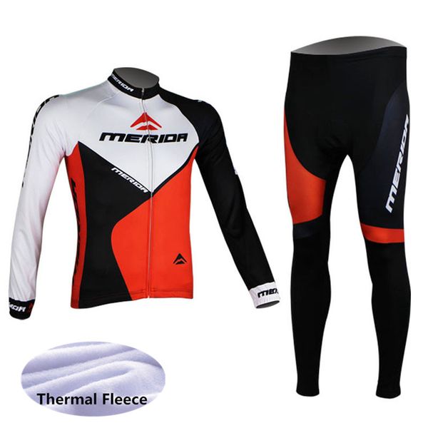 

racing sets 2021 merid pro team winter thermal fleece long clothes set mens cycling jersey bib bike bicycle ropa ciclismo clothing, Black;blue