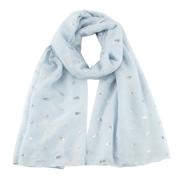 

scarves amazon silver small pineapple printing scarf muslim baotou seaside sunscreen long shawl, Blue;gray