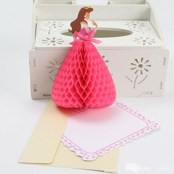 

3d pop up princess children birthday invitations greeting card birthday valentine s day gift cards