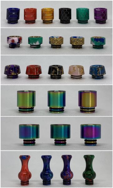 810 510 Drip Tips Pelle di serpente Mezzo dollaro Cielo stellato Bocchino con punta in resina SS Arcobaleno Pacchetto di caramelle con zucca lunga