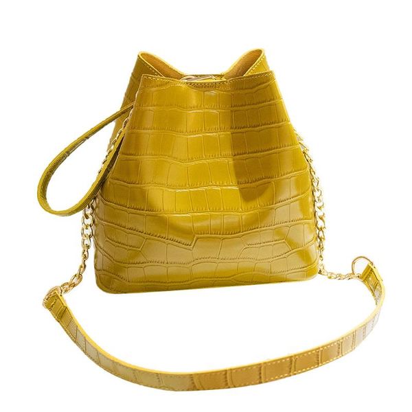 

crocodile bucket bag for women 2020 fashion small crossbody bags yellow bags pu leather shoulder bag handbags and purses