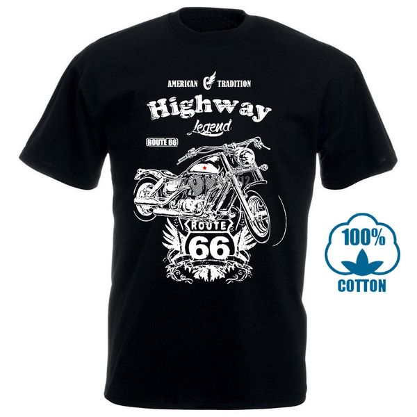 

t shirt 2018 new men summer o-neck biker route 66 motorrad rocker chopper custom usa classic custom design t shirts