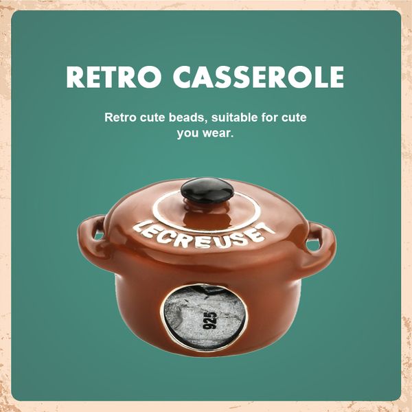 

other sg 925 sterling silver charms brown enamel diy casserole pot beads fit original europe bracelet authentic jewelry gift