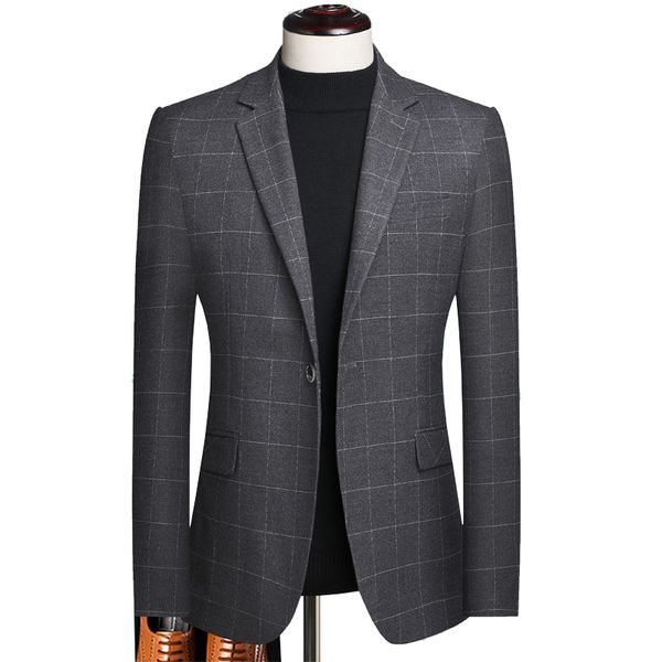 

plus size 5xl single breasted men blazers and jackets good quality plaid men blazers for wedding, White;black