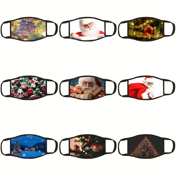 

unsiex face santa claus mask outdoor masks dustproof washable fashion santa claus leather pu print men breathe mouth-muffle women face kipc