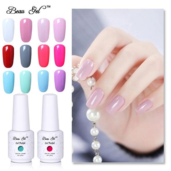 

beau gel 8ml nail gel polish soak off uv led red varnish nail art hybrid varnishes enamel lacquer polish semi permanent, Red;pink
