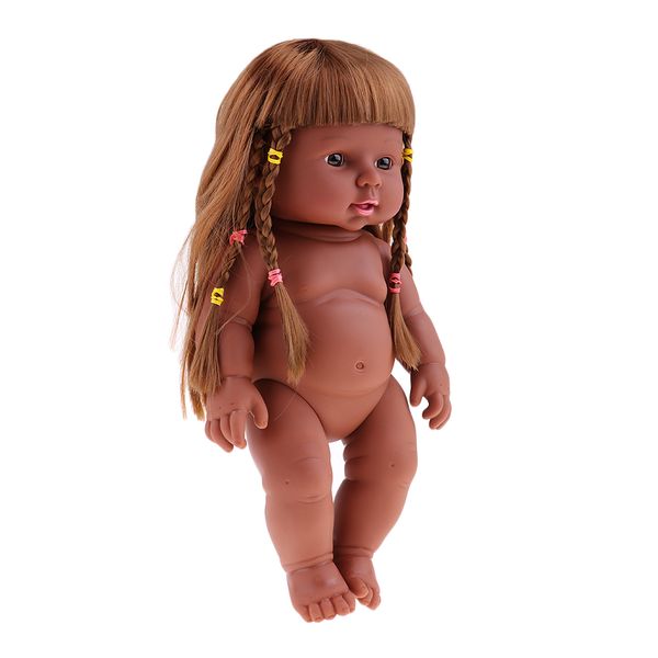 

30см реалистичного baby doll винил афро-американская infant nude body кукла