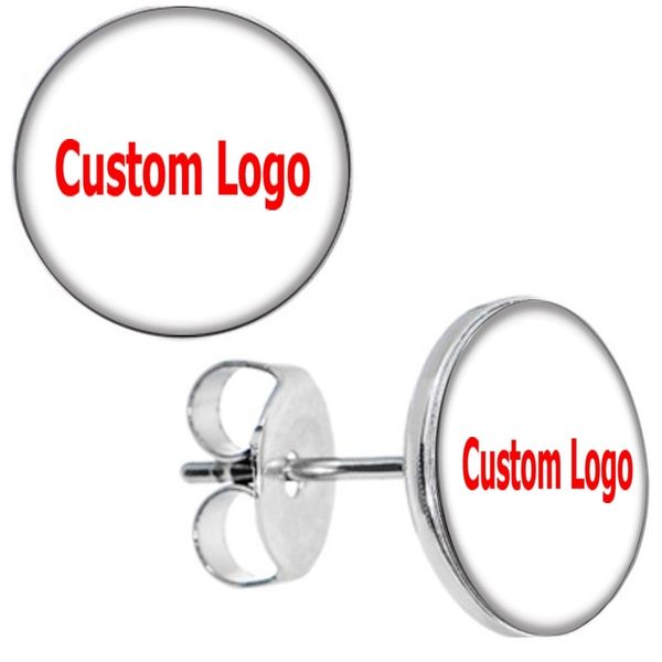 

wholesale custom ear studs earring fake cheater stud stainless steel 10mm 8mm 50 pieces aw5225, Golden;silver