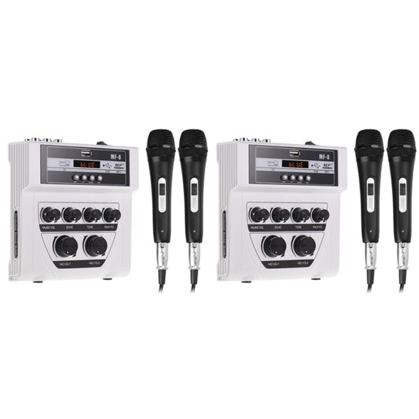 

bluetooth o dj mixer home mixer outdoor microphone small with 2 microphone white