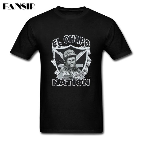 

popular men t-shirts el chapo short sleeved cotton o-neck t shirt for male tshirts