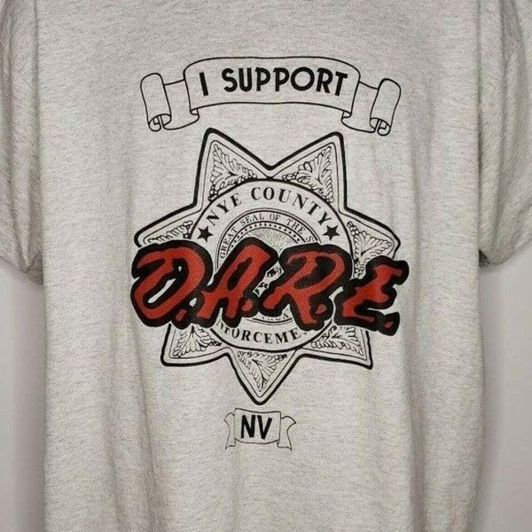

Dare T shirt vintage 90s resist Nye County Nevada made in USA size XL
