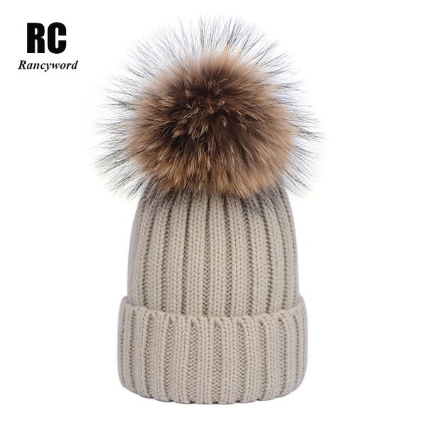 

rancyword] зимние шапки для хлопка skullies шапочки женского fur real big бейсболку solid rc1238 женщины pom ром вязаной шапочки женского, Blue;gray