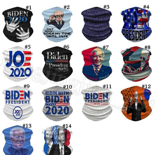 Biden Reitmasken Magic Stirnband Bandanas Gesicht Mundschutz Designer Atemschutzmaske 2020 Flaggen Eisseide Radfahren Fahrrad Schal ZCGY83