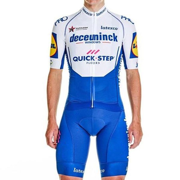 

quick step 2020 custom outdoor summer skinsuit cycling mens ciclismo trisuit triathlon mtb set ropa hombre running jumpsuit, Black;blue