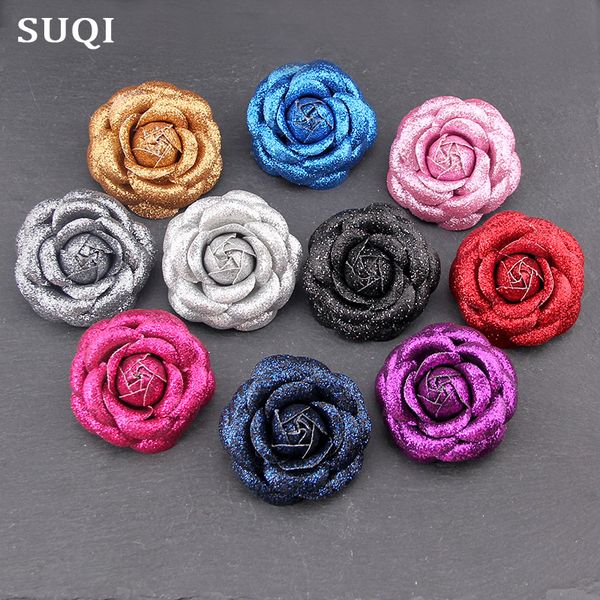 

pins, brooches suqi charm brooch pins for women's shinning artificial leather pu korean lapel dress jewelry rose 2021, Gray