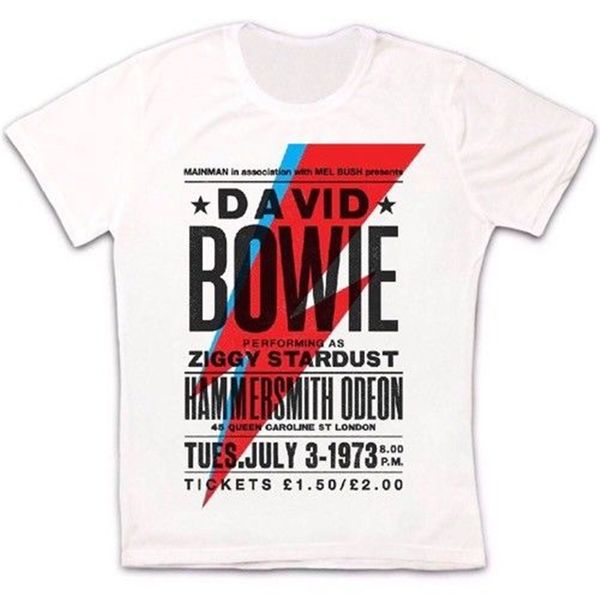 

bowie hammersmith 1973 дэвид ретро унисекс 1448 сшитое tee shirt