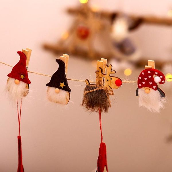 

christmas decorations 3pcs wooden santa gnome deer tree pos note card clips party decor po instax cartridges sticker sheets