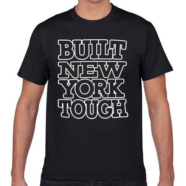 

t shirt men built new york tough fashion white geek print male tshirt xxxl