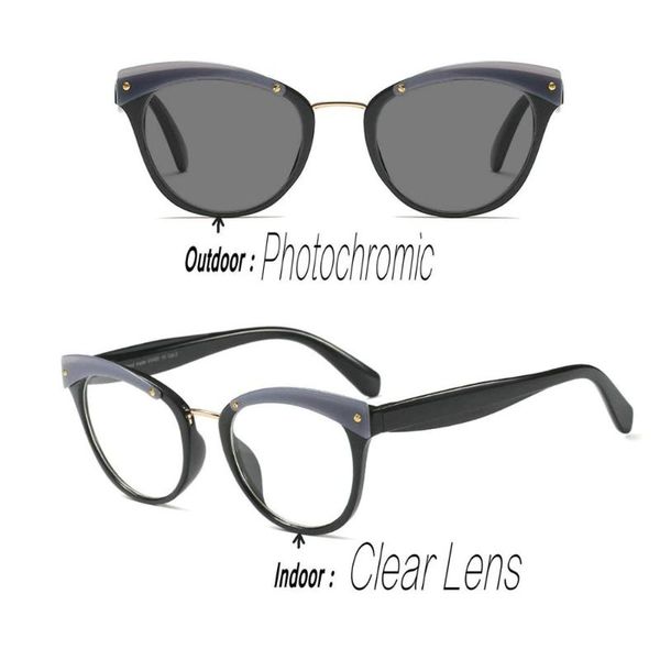 

sunglasses mincl/women fashion cat sun pochromic lens reading glasses fatigue prevention uv400 with box fml, White;black