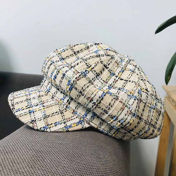 

stingy brim hats retro elegant winter fashion cotton thicker beret outdoor travel cap woman sboy warm hat, Blue;gray