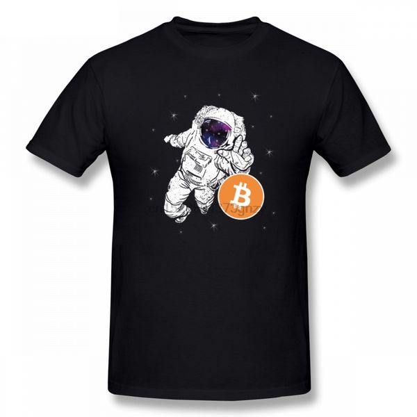 

casual bitcoin space astronaut t shirt camiseta men shirt o-neck cotton big size short sleeve custom tees shirts homme