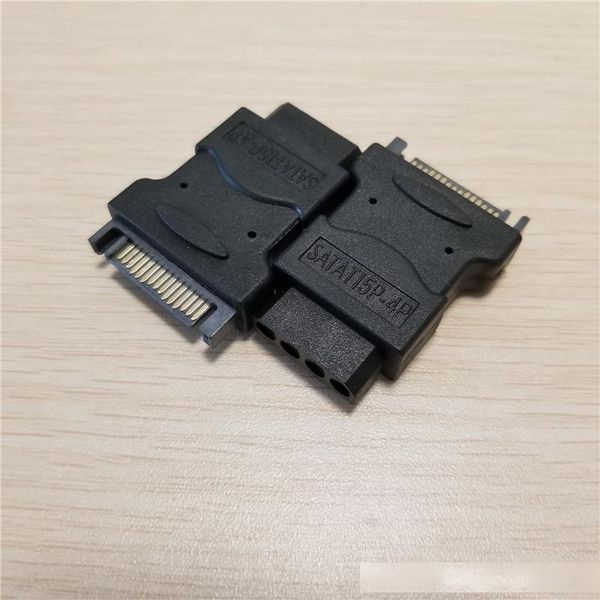 

10pcs/lot 4pin to 15pin female to male ide molex sata cable power cord adapter converter jack connector for pc ide hard drive