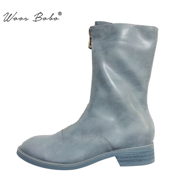 

sheepskin short boots women front zipper design soft leather boots women autumn/winter retro fashion, Black
