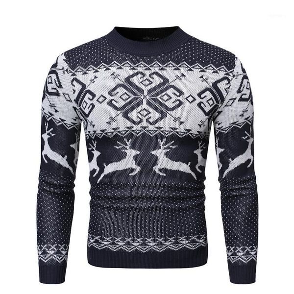 

clothing christmas day mens designer sweaters fashion slim pullover snow deer print mens sweaters casual males, White;black