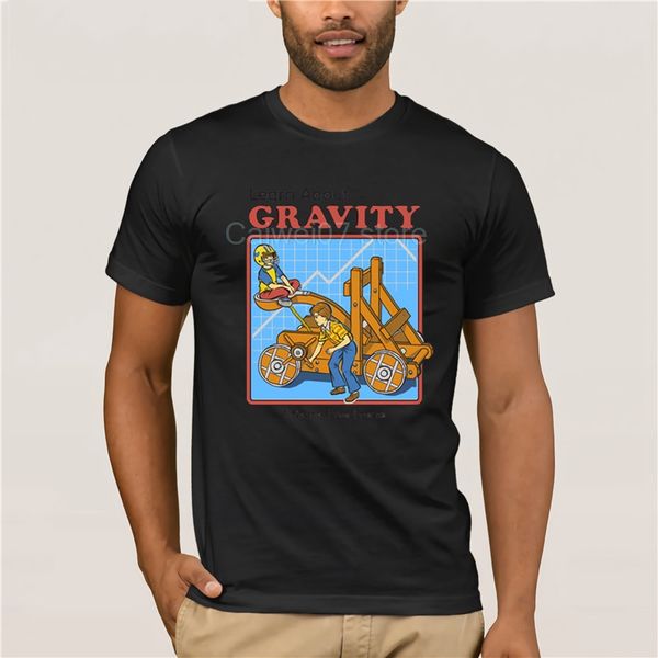 

men's 2019 fashion style tshirt men learn about gravity personality t-shirt