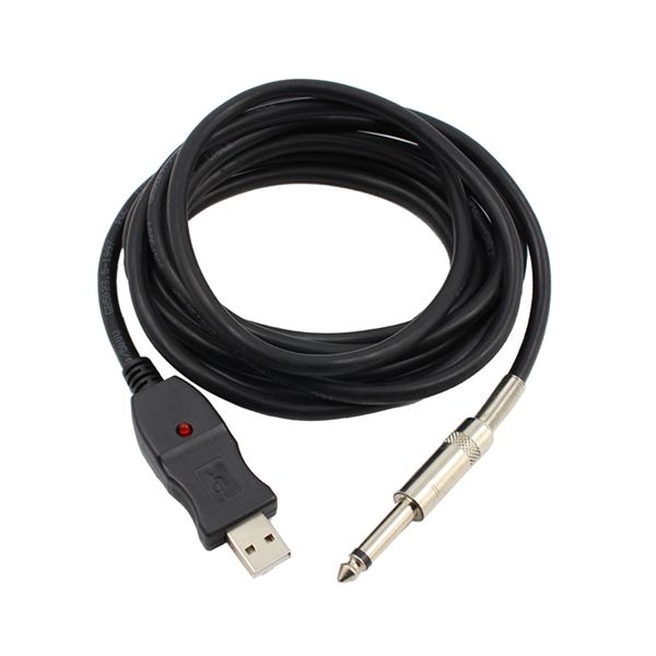 

9.8ft guitar bass 6.5mm jack to usb link connection instrument cable adapter