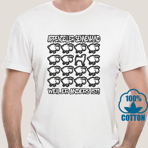 

2658a t-shirt black sheep - аппенцеллер зенненхунд - hunde fun schaf мужчины hund