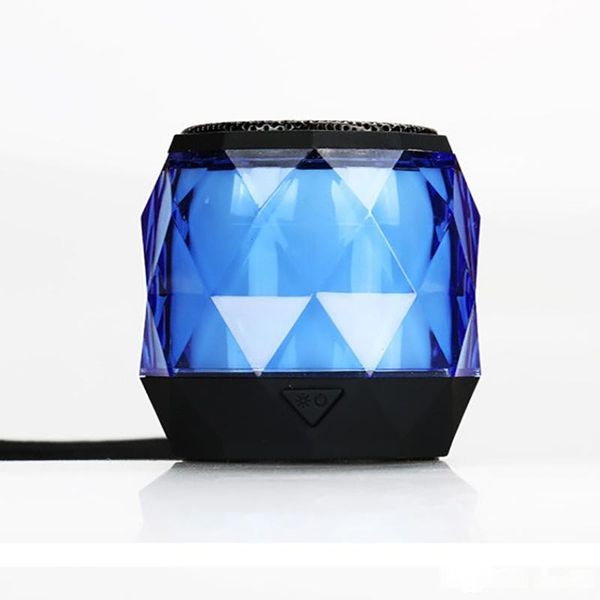 

tws bs02 mini bluetooth woofer diamond design portable colorful light outdoor wireless speaker support hands-call gift