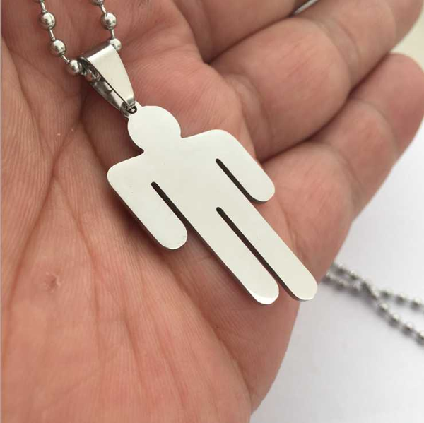 

pendant necklaces 30pcs stainless steel american music female singer sign young guitar character shape necklace boys girls gift jewelry, Silver