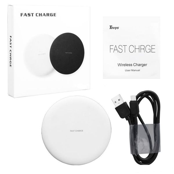 

new fast quick qi wireless charger charging 9v 1.67a 5v 2a portable charger for samsung galaxy s8 note 8 iphone x 8 plus with package
