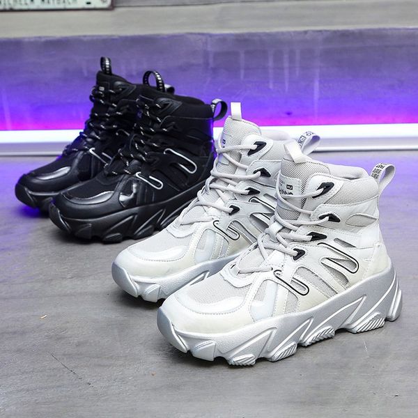 

boots 2021 winter women's chunky ankle fashion luxury platform for women brand mesh woman shoes breathable sneakers, Black