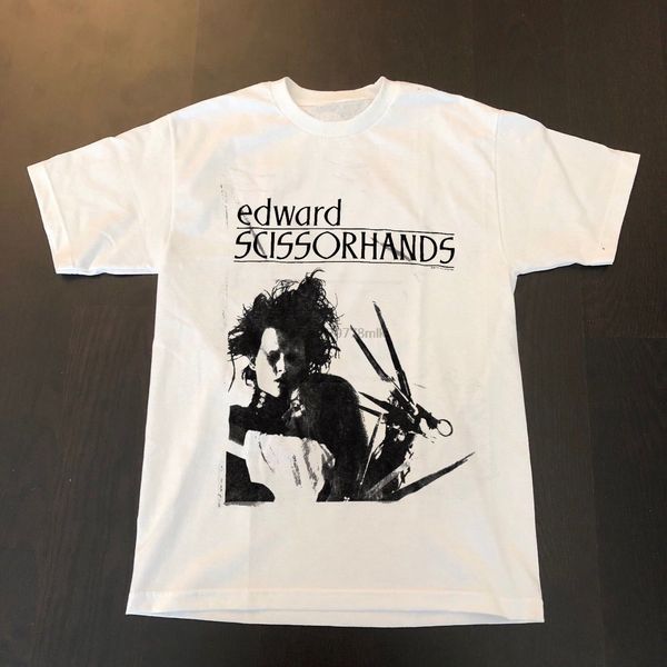 

rare-1991 edward scissorhands t-shirt vintage 90s cult horror movie promo tees custom jersey t shirt harajuku summer