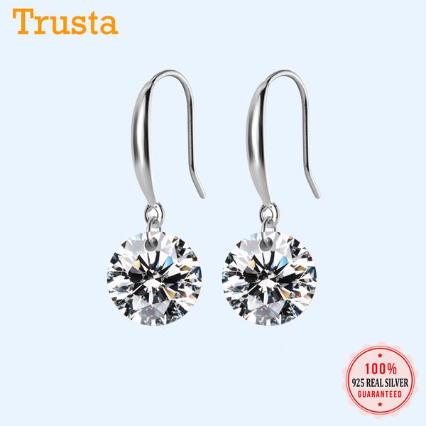 

dangle & chandelier trustdavis genuine 925 sterling silver lovely dazzling cz earrings for women fashion jewelry wedding gift dt59