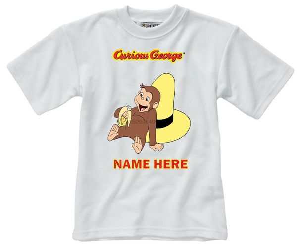

curious george #2 personalised childs t-shirt cartoon t shirt men new fashion tshirt funny