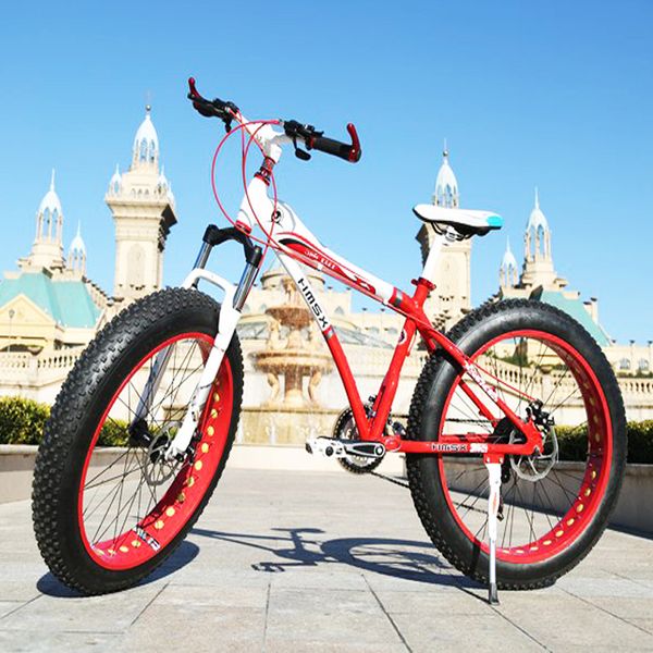 

26 inch snowmobile variable urban speed mountain road bike shock absorption disc brake beach bike widened large tires bicycle