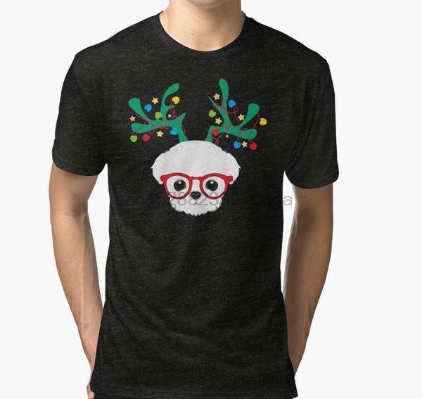 

men short sleeve tshirt maltese dog xmas christmas gift t shirt women t-shirt