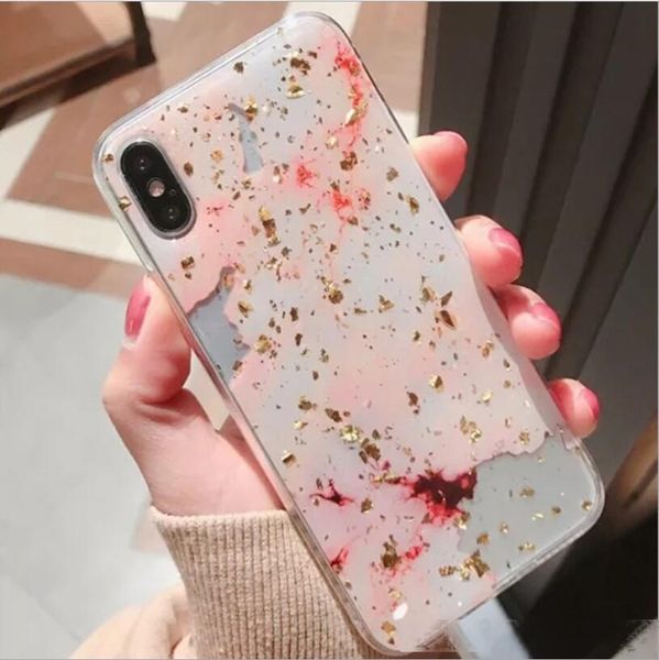 

shiny plated stone cover laser tpu marbling texture phone shell rose gold chrome marble case for iphone x mxx xr 6 6s 7 8 plus