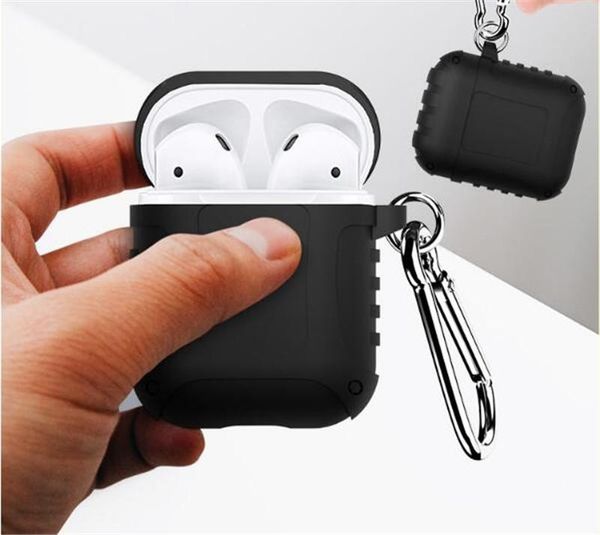 

1pcs case for airpods cases silicone tpu shield sgp spigen tough armour for airpod with lost hook clasp keychain